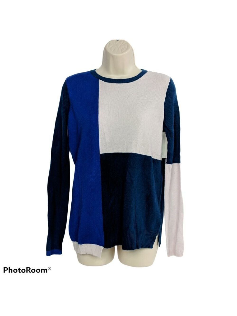 Duffy Cashmere Colorblock Pullover Sweater XS NWT